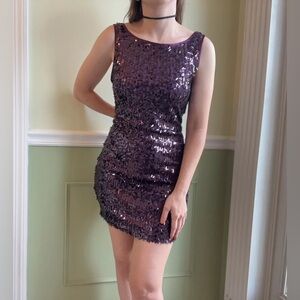 Forever 21 Dark Purple Sequin Mini Dress